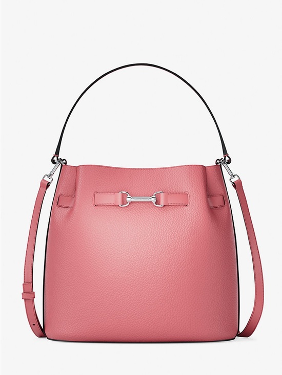 Michael Kors Handbags - MK Hibiscus 🌺 Leather Bucket Bag with Top Handle and Detachable Strap NWT